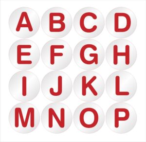 Serie de adhesivos con letras para máquinas